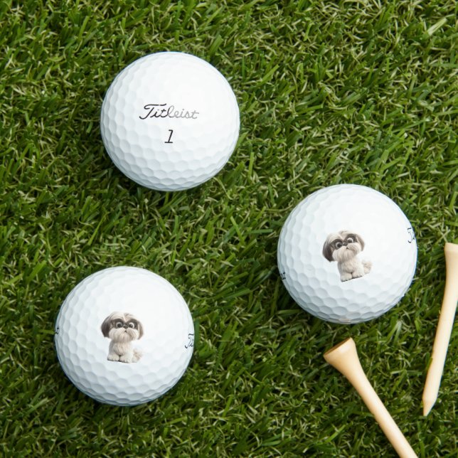 Pelotas De Golf Shihtzu Golf Balls (Césped in situ)