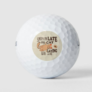 Pelotas De Golf Siento haber llegado tarde cuando mi gato se posó