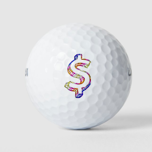 Pelotas De Golf Signo de dólar (Anverso)