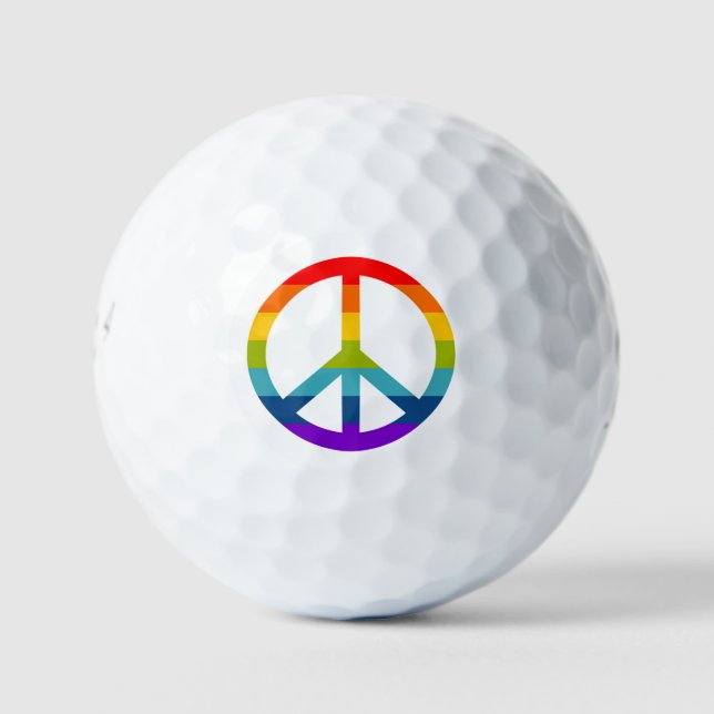 Pelotas De Golf Signo de paz arcoiris (Anverso)