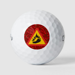 Pelotas De Golf Signo de peligro de pimienta caliente