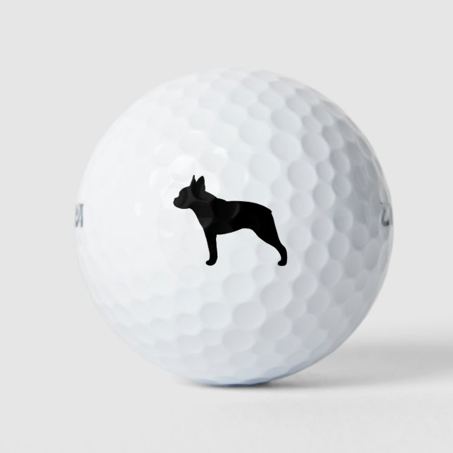 Pelotas De Golf Silhouette de Boston Terrier (Anverso)
