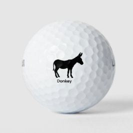 Pelotas De Golf Silhouette de burro - Animal negro