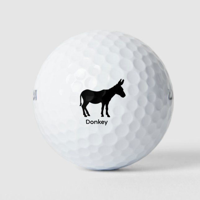 Pelotas De Golf Silhouette de burro - Animal negro (Anverso)