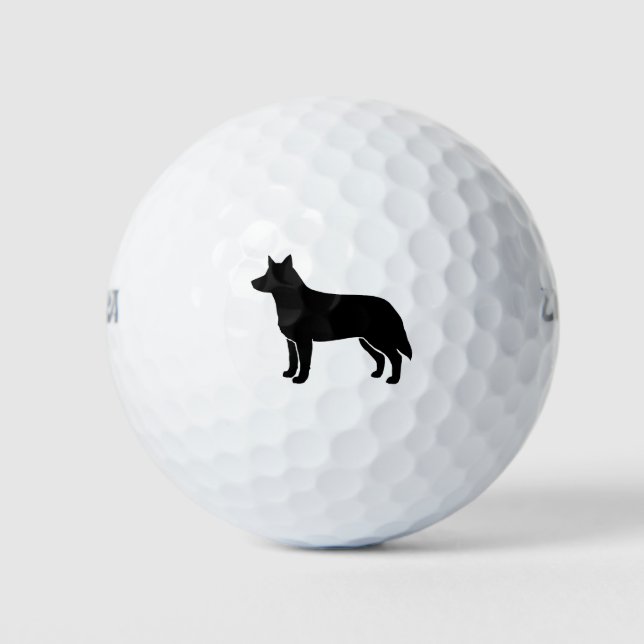 Pelotas De Golf Silhouette de perro de ganado australiano (Anverso)
