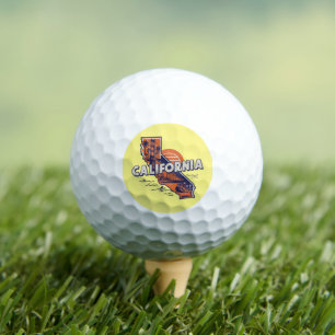 Pelotas De Golf Silhouette Estatal Retro de California