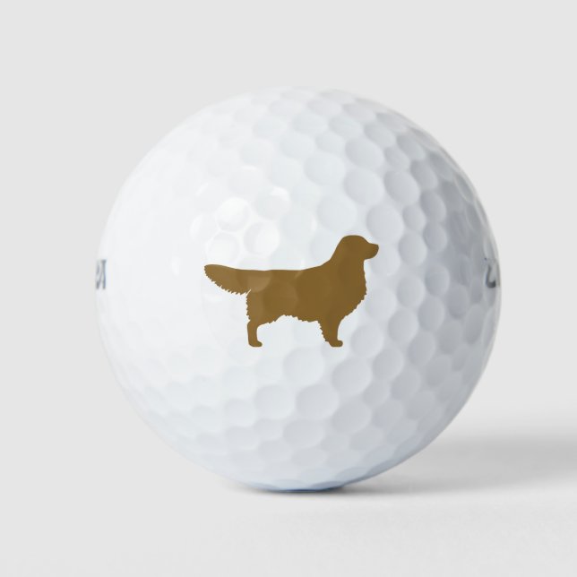 Pelotas De Golf Silhouette Golden Retriever | Raza de perro (Anverso)