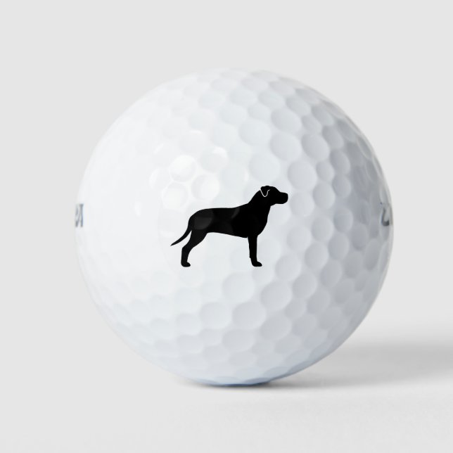 Pelotas De Golf Silueta de American Pit Bull Terrier (Anverso)