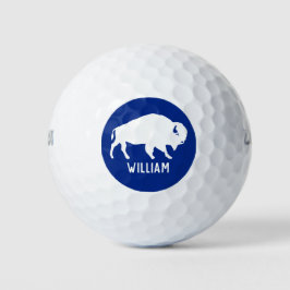 Pelotas De Golf Silueta de búfalo con nombre personalizado