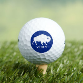 Pelotas De Golf Silueta de búfalo con nombre personalizado