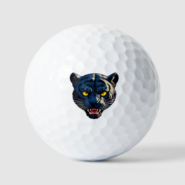 Pelotas De Golf Silueta de cabeza de pantera azul (Anverso)