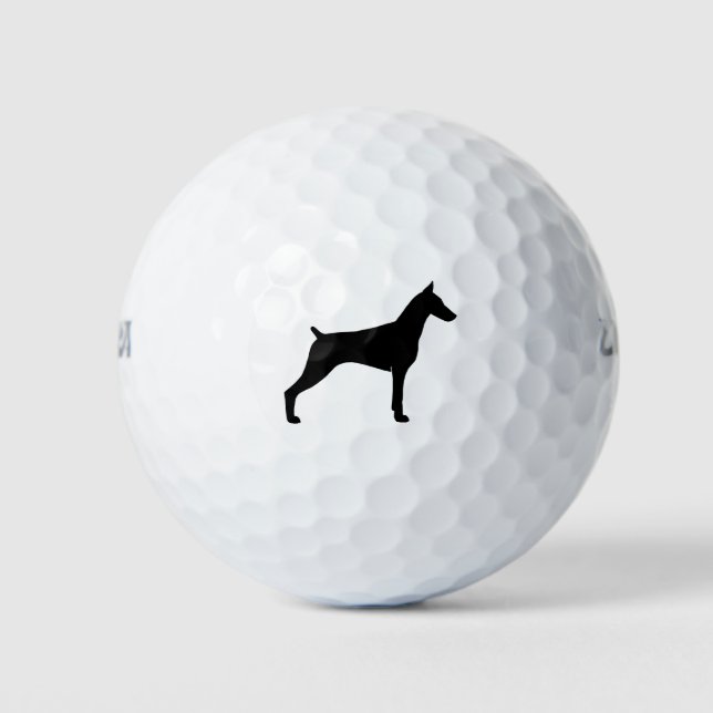 Pelotas De Golf Silueta de Doberman Pinscher (Anverso)