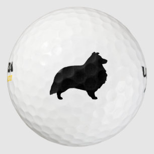 Pelotas De Golf Silueta de perro de pastor de Shetland