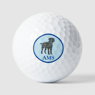 Pelotas De Golf Silueta de perro del borde del territorio Y&B Cuad