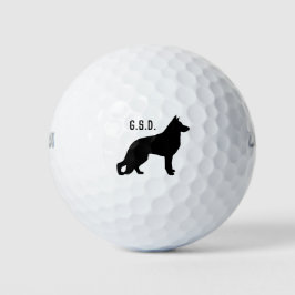 Pelotas De Golf Silueta de perro pastor alemán
