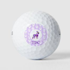 Pelotas De Golf Silueta de perro Terrier de Boston Pata Morado PY&