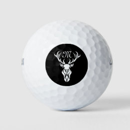 Pelotas De Golf Silueta Tribal Snow Stag White