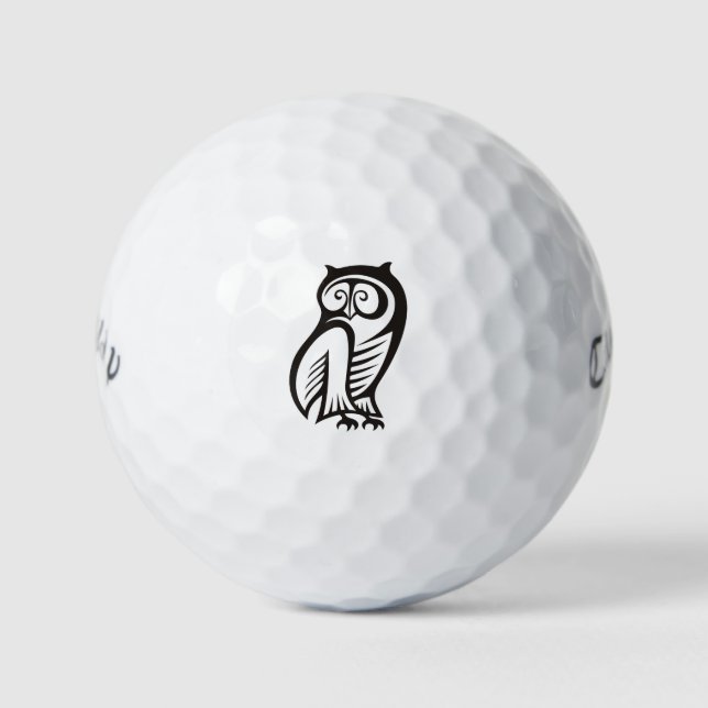 Pelotas De Golf Símbolo de búho negro (Anverso)