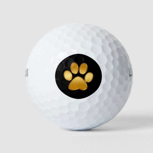 Pelotas De Golf Símbolo de pata de perro elegante (Anverso)