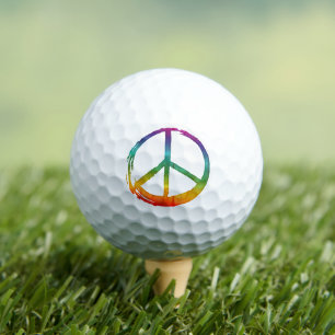 Pelotas De Golf Símbolo de PAZ - Años 1960 Sin hippie de guerra