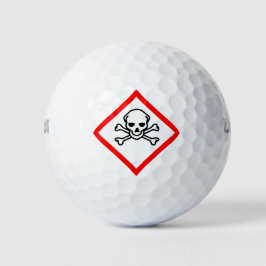 Pelotas De Golf Símbolo de peligro cráneo y cruz