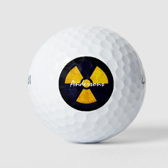 Pelotas De Golf Símbolo de radiación con problemas (Anverso)