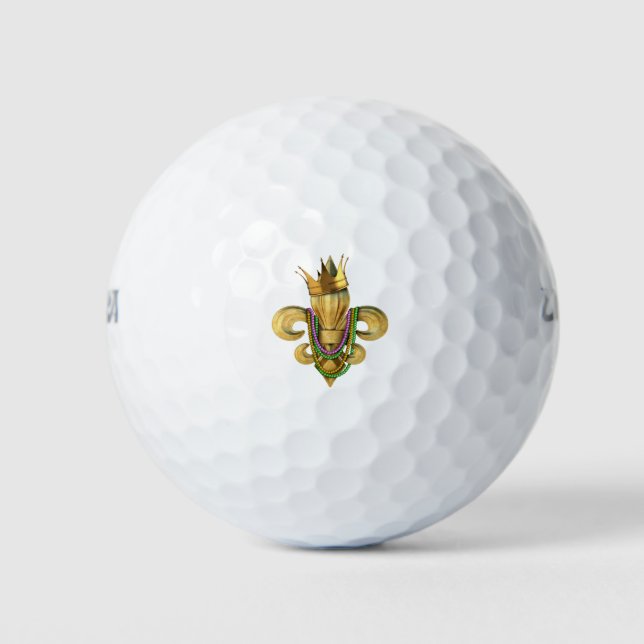 Pelotas De Golf Símbolo Fleur de Lis de la realeza de Mardi Gras c (Anverso)