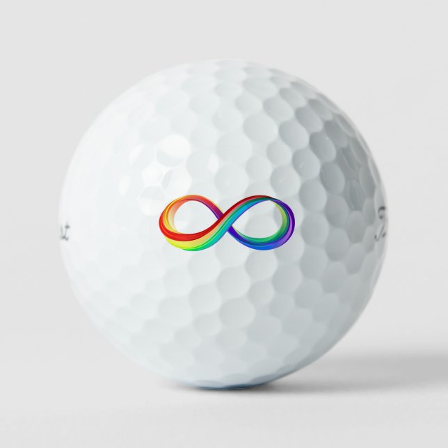 Pelotas De Golf Símbolo infinito arcoiris en capas (Anverso)