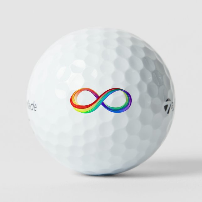 Pelotas De Golf Símbolo infinito arcoiris en capas (Anverso)