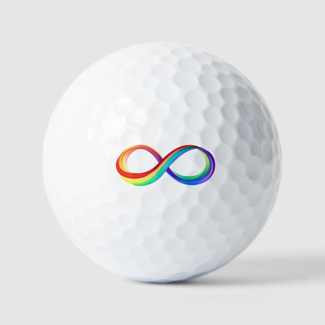 Pelotas De Golf Símbolo infinito arcoiris en capas (Anverso)