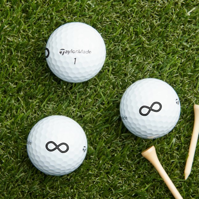 Pelotas De Golf Símbolo infinito creativo, blanco y negro (Césped in situ)