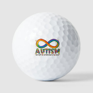 Pelotas De Golf Símbolo infinito de autismo aceptar, entender, ama