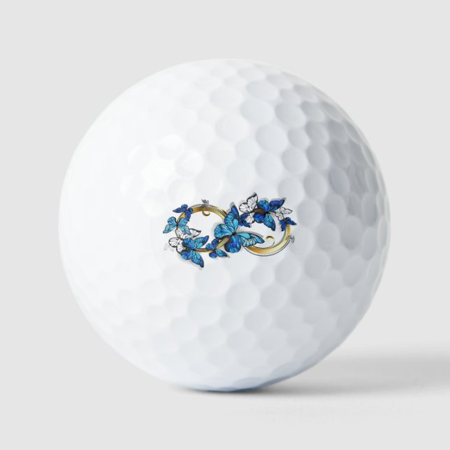 Pelotas De Golf Símbolo infinito de mariposas Morpho azules (Anverso)