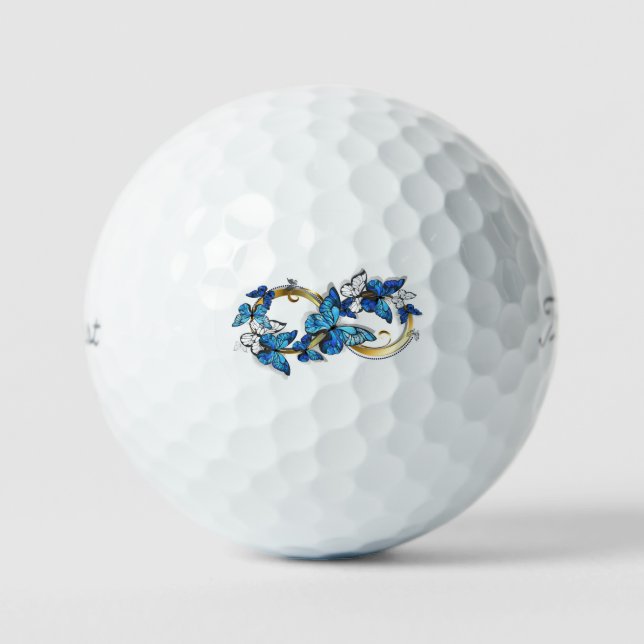Pelotas De Golf Símbolo infinito de mariposas Morpho azules (Anverso)