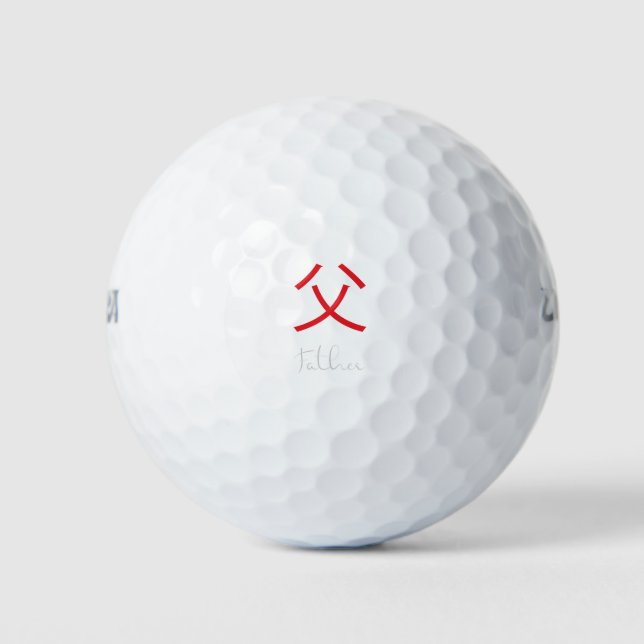 Pelotas De Golf Símbolo kanji japonés para padre (Anverso)