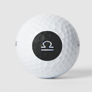 Pelotas De Golf Símbolo libio plateado de zodiaco en la impresión