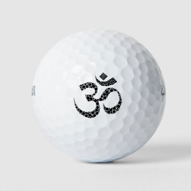 Pelotas De Golf Símbolo Om negro y blanco (Anverso)