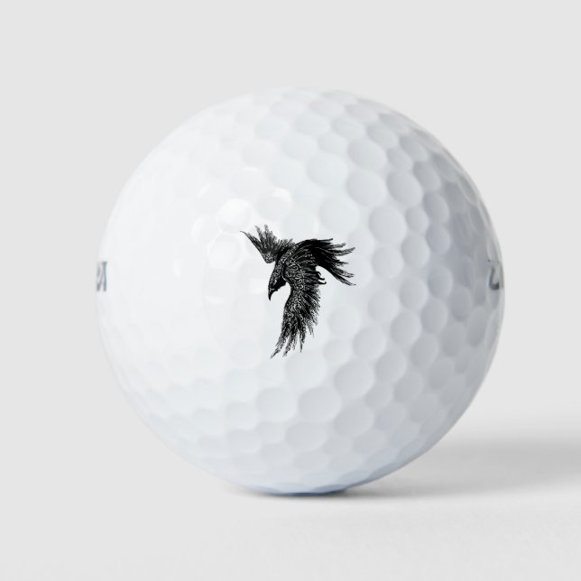 Pelotas De Golf Símbolo oncográfico Crow Raven (Anverso)
