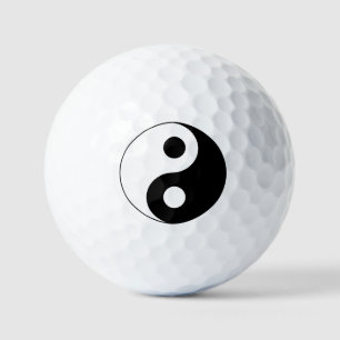 Pelotas De Golf Símbolo Yin y Yang blanco y negro