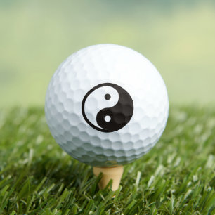 Pelotas De Golf Símbolo Yin Yang - diseño de tatuajes sólidos