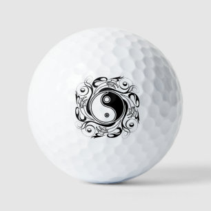Pelotas De Golf Símbolo Yin & Yang estilo Tatuaje blanco y negro