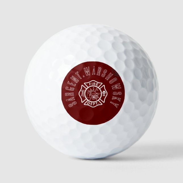 Pelotas De Golf Símbolos del emblema del personalizado rojo y blan (Anverso)