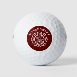 Pelotas De Golf Símbolos del emblema del personalizado rojo y blan