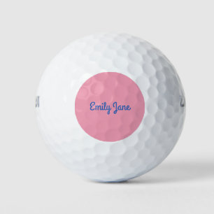 Pelotas De Golf Simple Cute Azul y Rosa Personalizado
