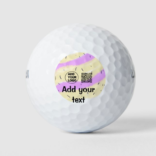 Pelotas De Golf Simple minimal q r code add logo scan code name te (Anverso)