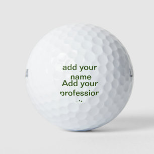 Pelotas De Golf Simple minimal verde añade tu texto nombre foto pe