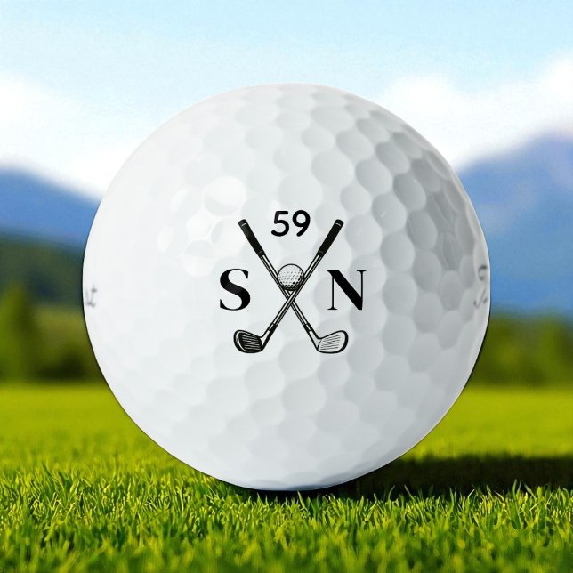 Pelotas De Golf Simple Minimalist Modern Monogram (Subido por el creador)