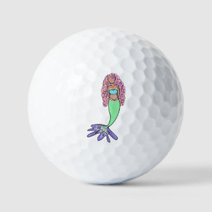 Pelotas De Golf sirena arcoíris rosa azul morado verde negro rizad