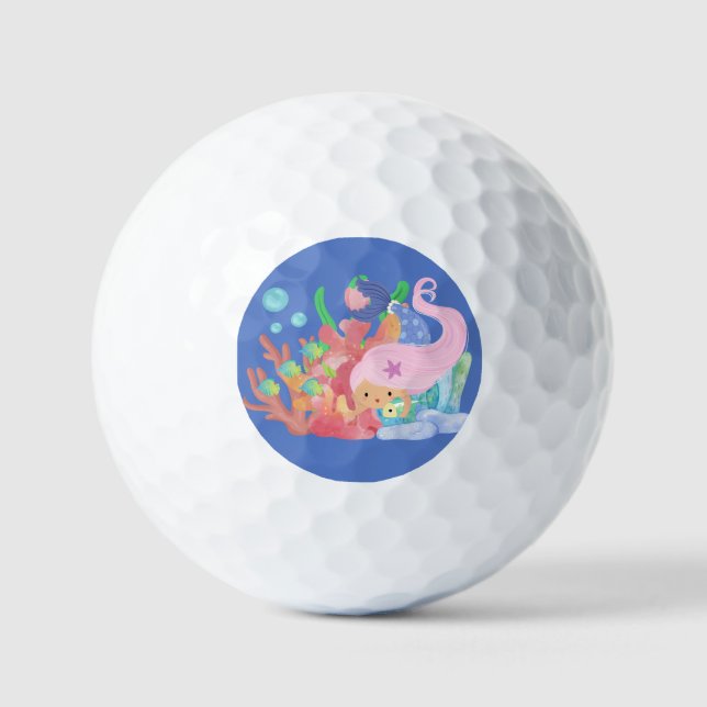 PELOTAS DE GOLF SIRENA DE PELO ROSA  (Anverso)