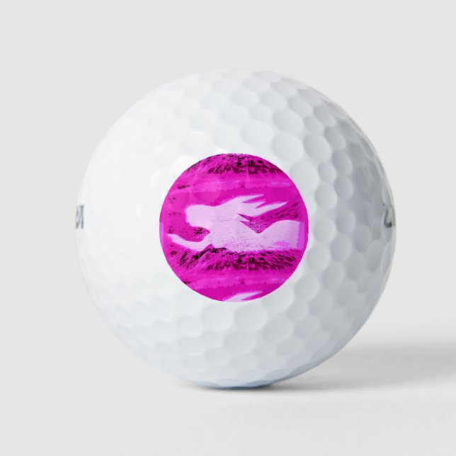 Pelotas De Golf sirena rosa apuntando (Anverso)
